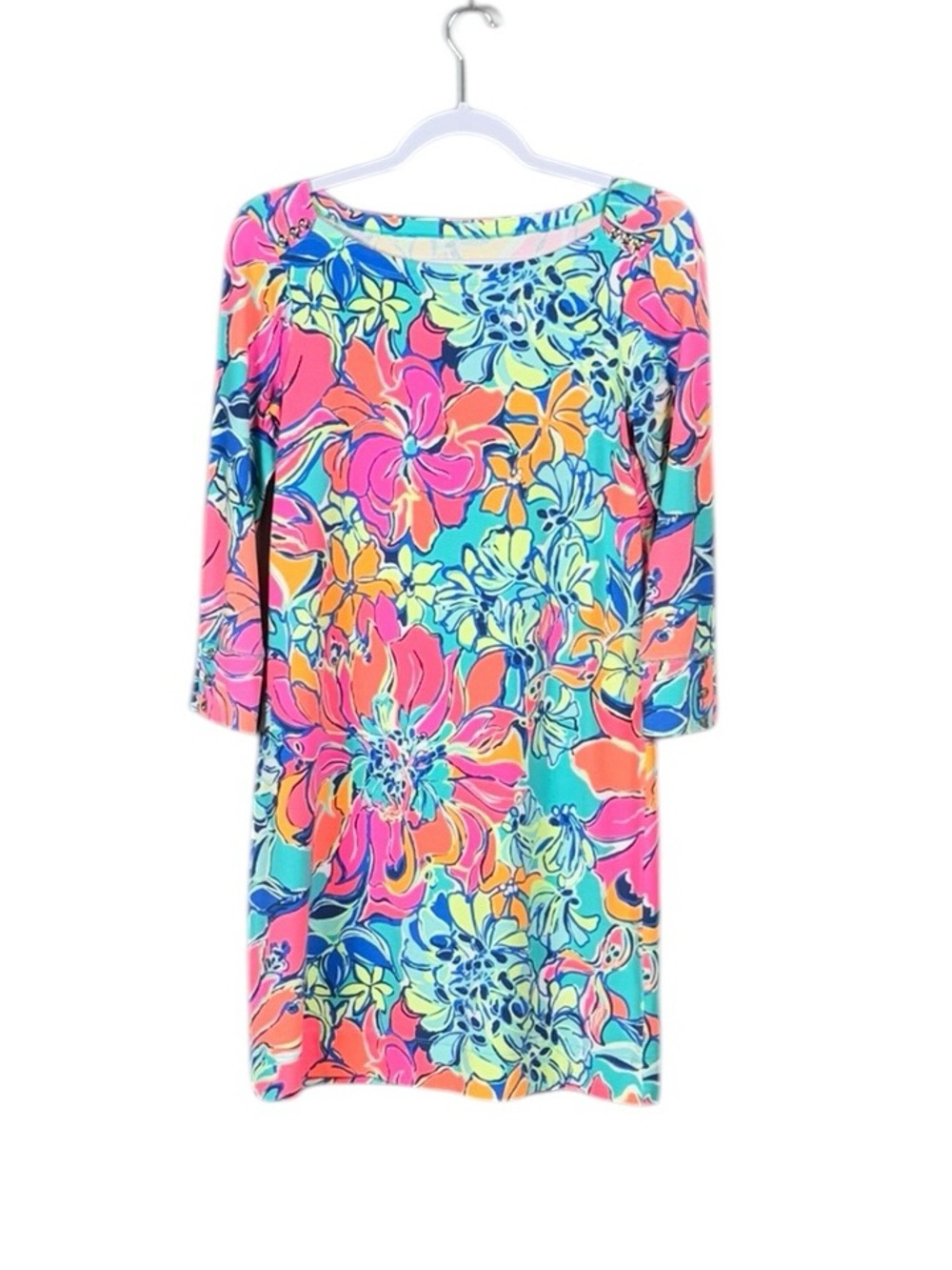 Lilly Pulitzer Sophia Dress Seaside Aqua Small Beach Coastal Resort Tropical - Picture 2 of 7